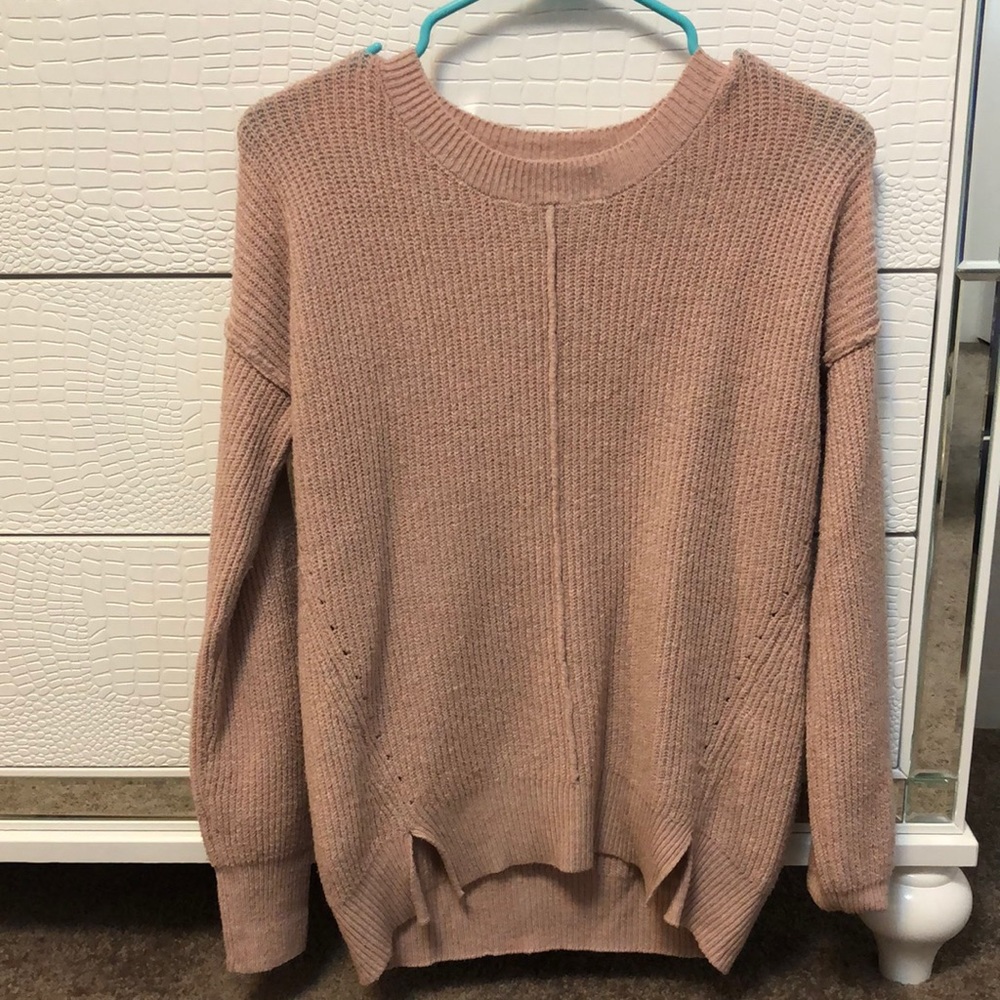 Knitted pink sweater